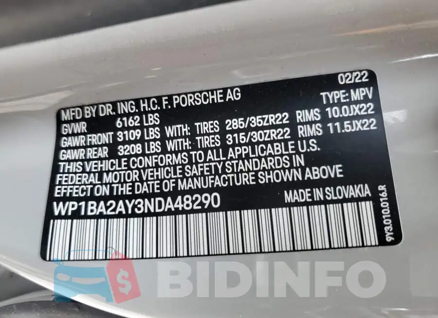 WP1BA2AY3NDA48290 Photo# 13