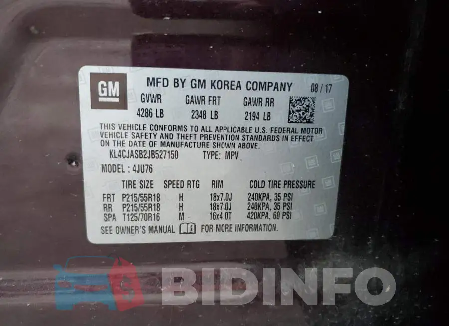 KL4CJASB2JB527150 Photo# 12