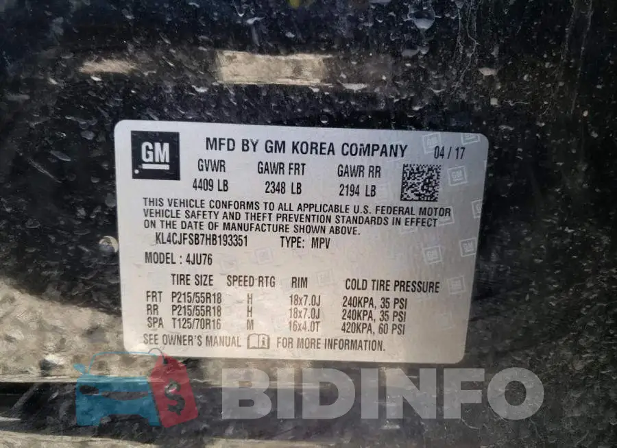 KL4CJFSB7HB193351 Photo# 13