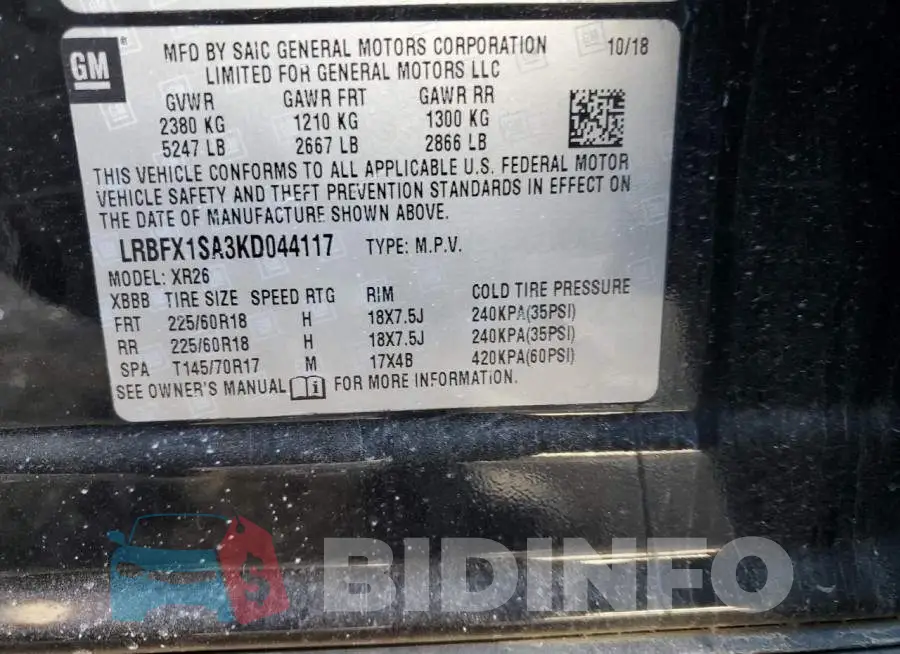 LRBFX1SA3KD044117 Photo# 13