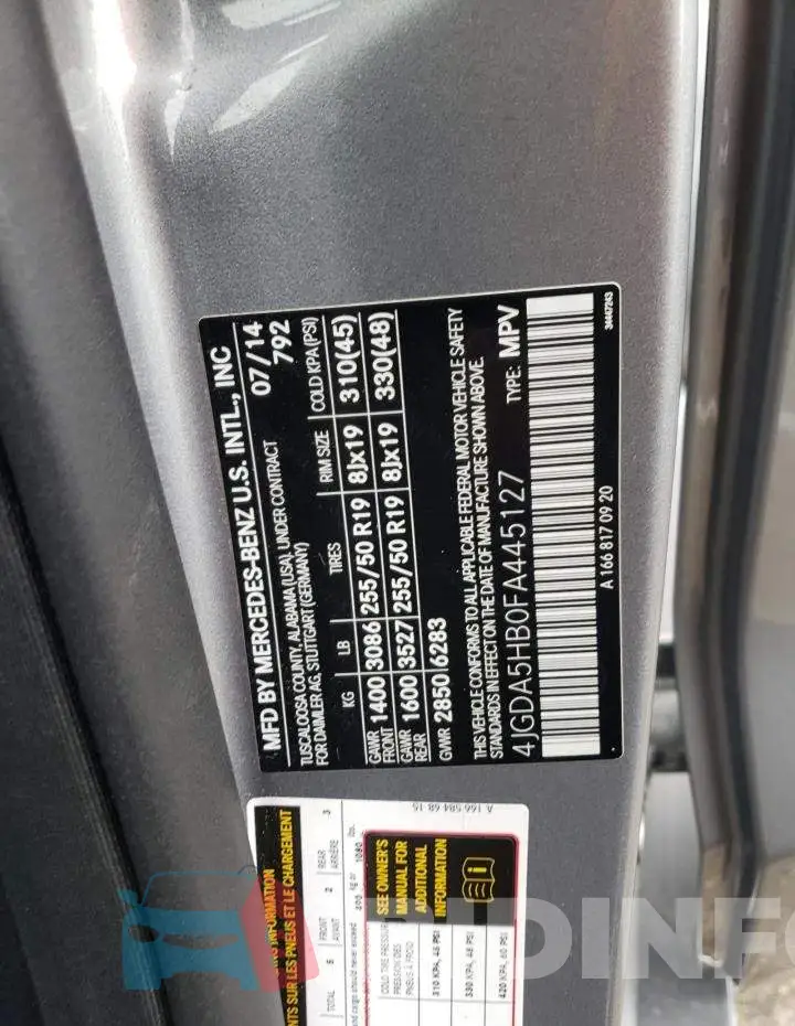 4JGDA5HB0FA445127 Photo# 12