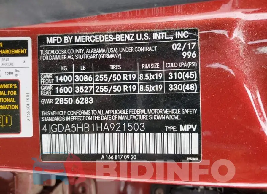 4JGDA5HB1HA921503 Photo# 14