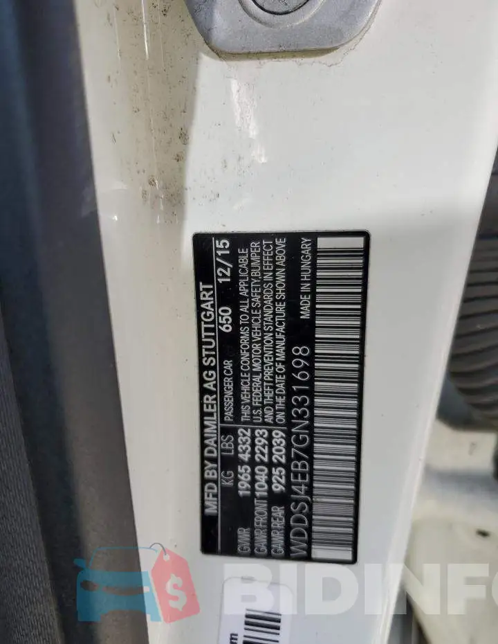 WDDSJ4EB7GN331698 Photo# 12