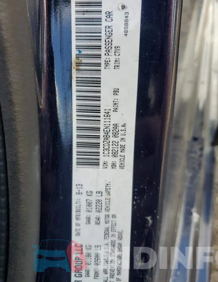 1C3CDZAB4EN111641 Photo# 12