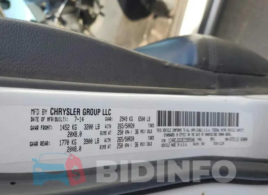 1C4RDJDG3EC595506 Photo# 13