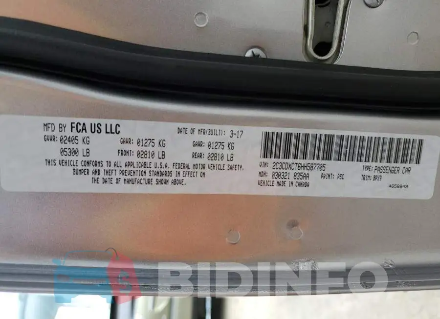 2C3CDXCT6HH587705 Photo# 12