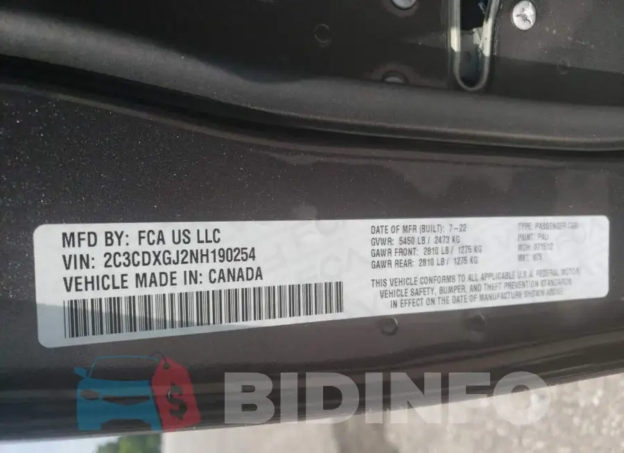 2C3CDXGJ2NH190254 Photo# 12