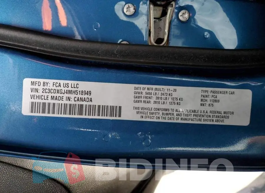 2C3CDXGJ4MH518949 Photo# 12