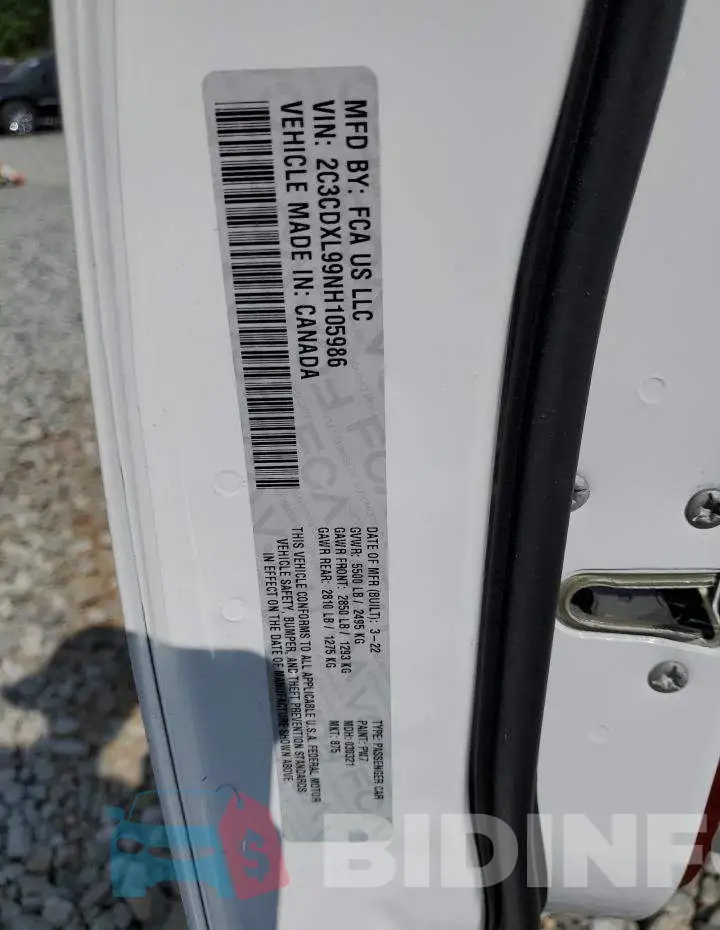 2C3CDXL99NH105986 Photo# 12