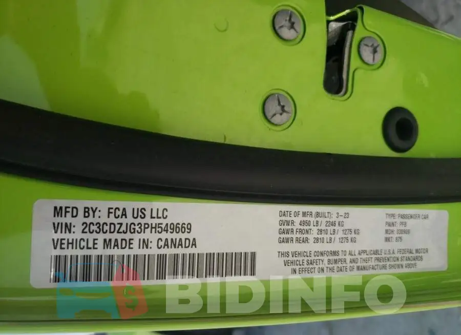 2C3CDZJG3PH549669 Photo# 12