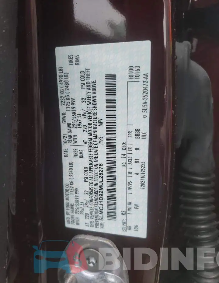 5LMCJ1D92MUL28276 Photo# 12
