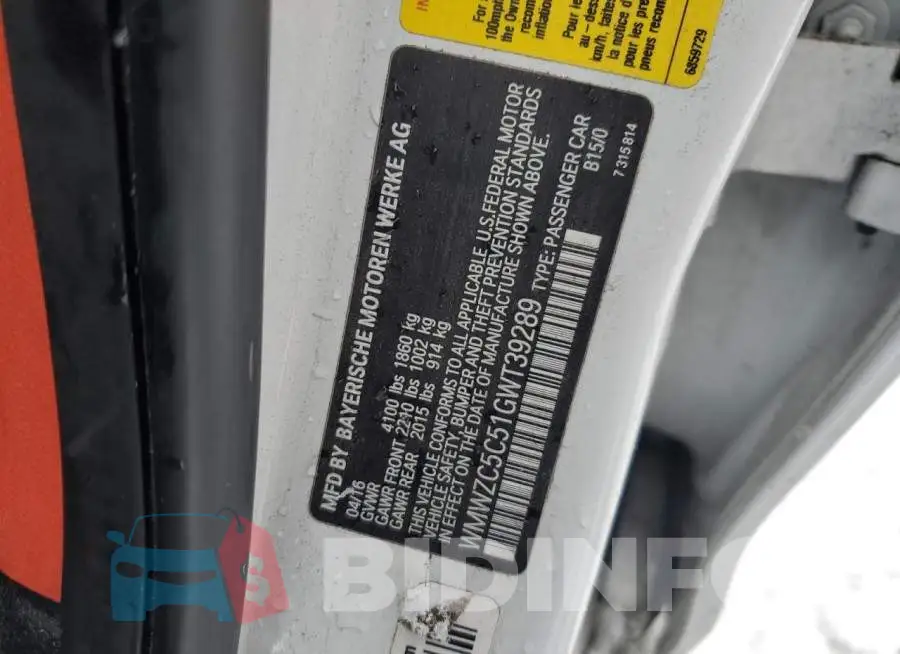 WMWZC5C51GWT39289 Photo# 12