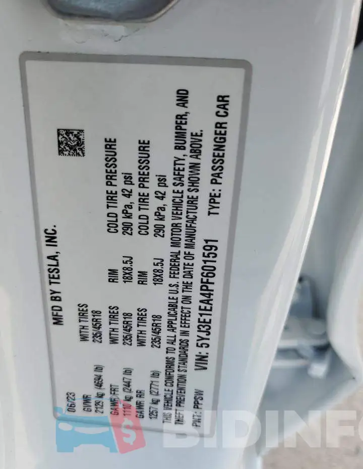 5YJ3E1EA4PF601591 Photo# 12