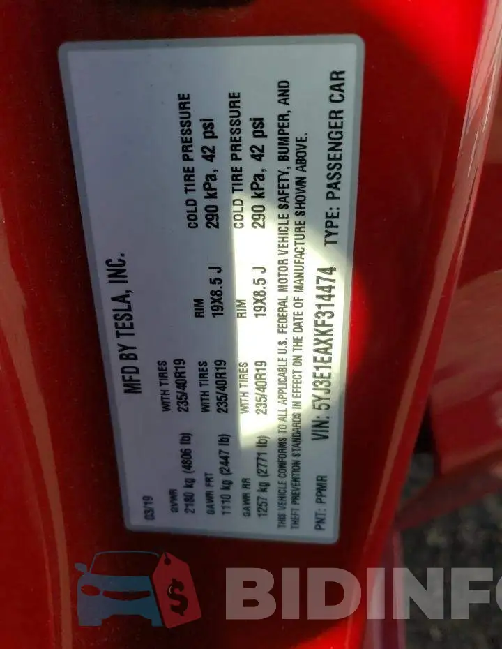 5YJ3E1EAXKF314474 Photo# 12