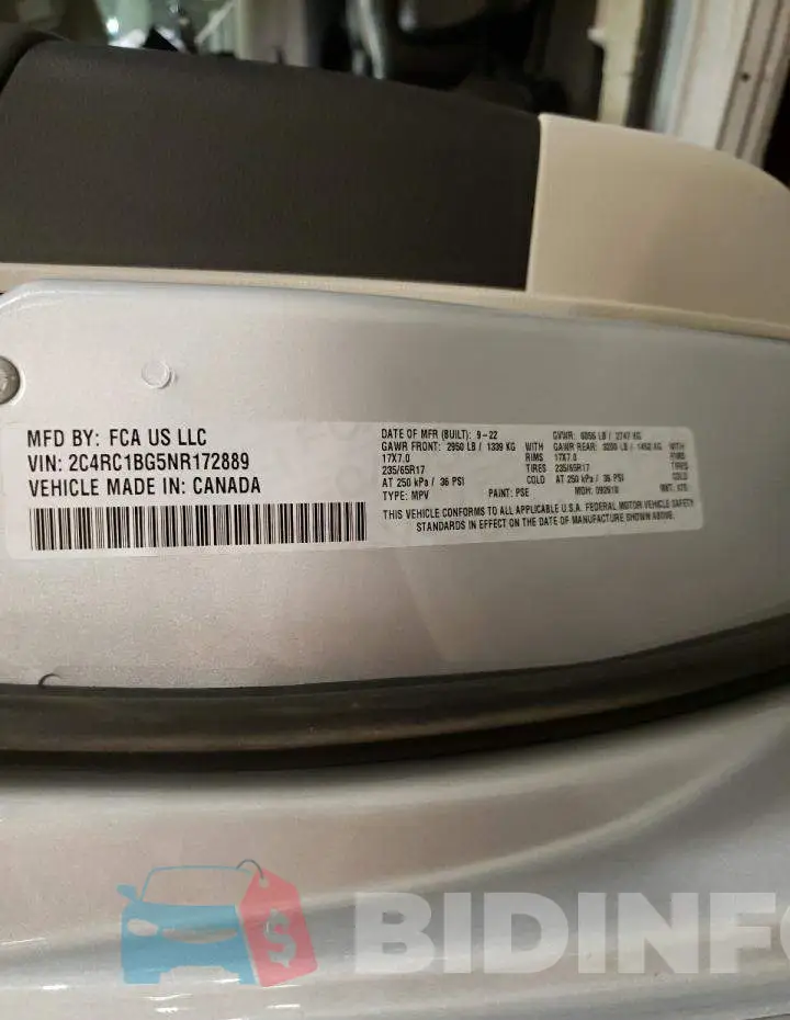 2C4RC1BG5NR172889 Photo# 13