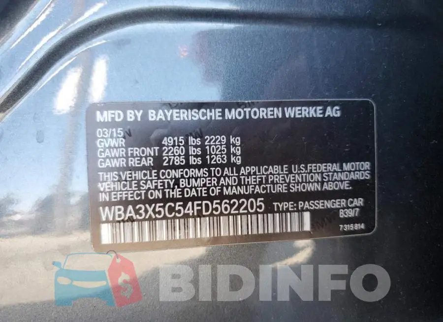 WBA3X5C54FD562205 Photo# 12