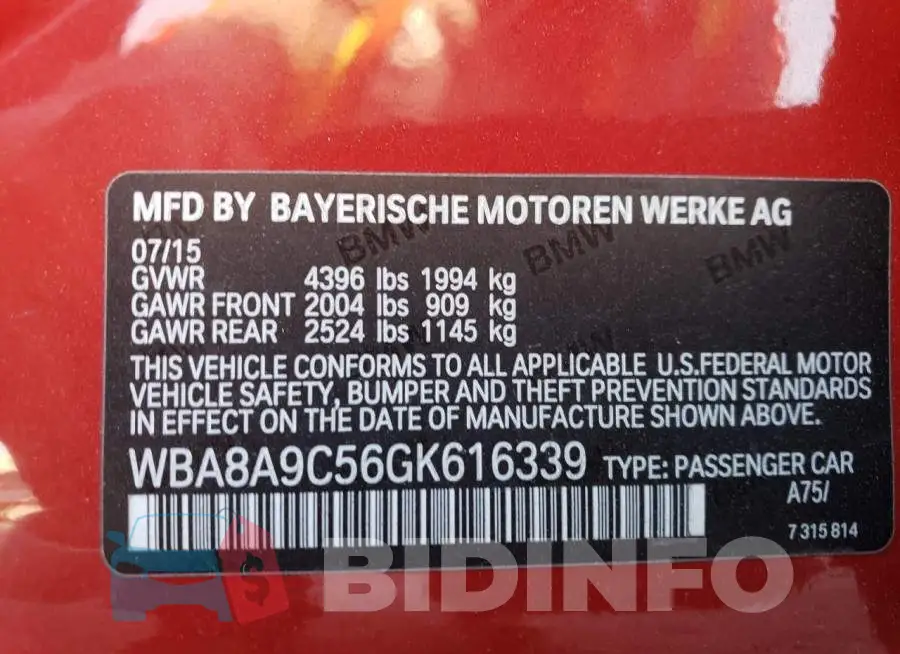 WBA8A9C56GK616339 Photo# 12