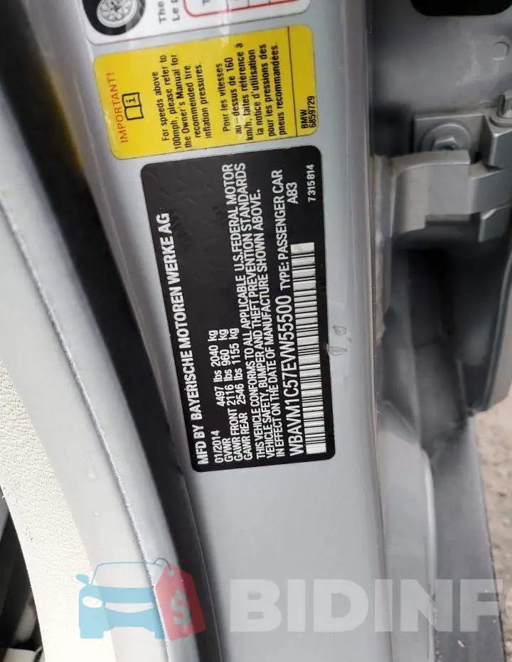 WBAVM1C57EVW55500 Photo# 12