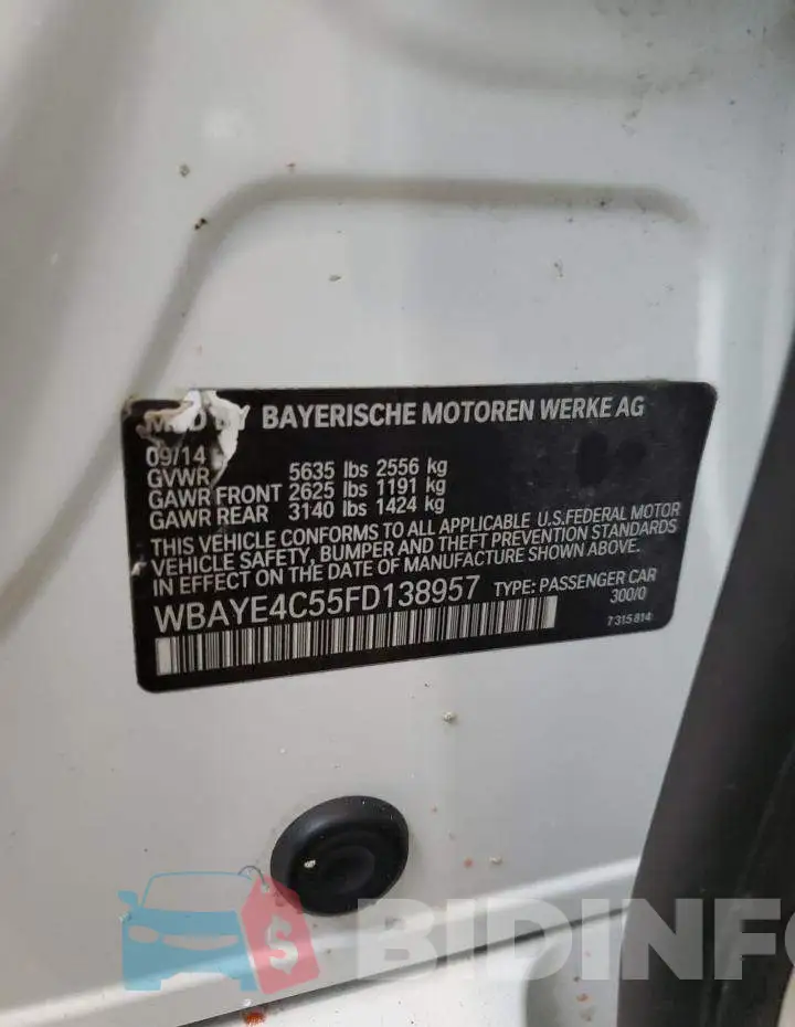 WBAYE4C55FD138957 Photo# 13