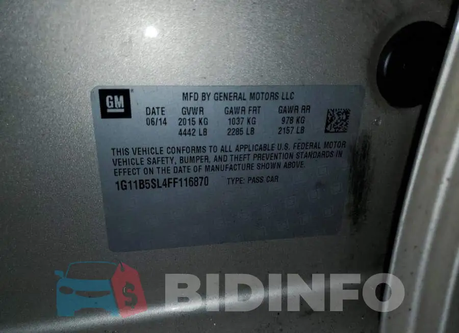 1G11B5SL4FF116870 Photo# 13