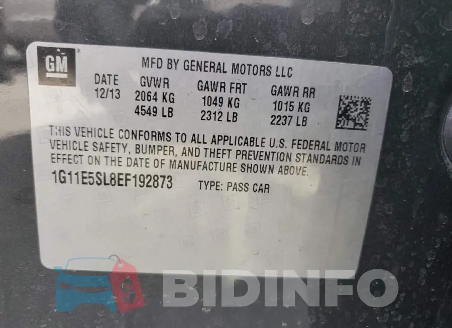 1G11E5SL8EF192873 Photo# 13