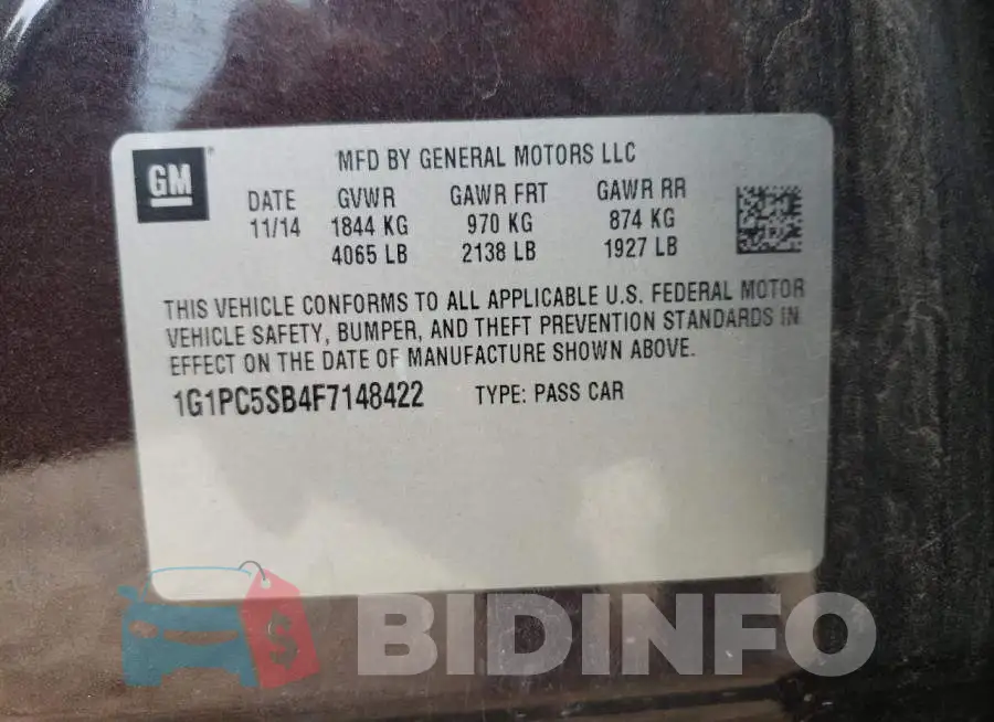 1G1PC5SB4F7148422 Photo# 12