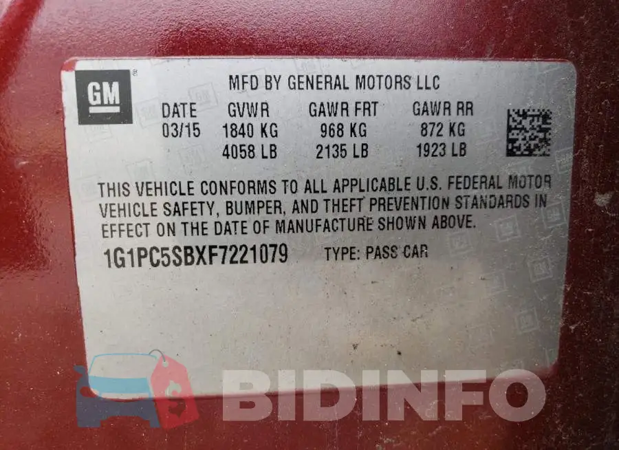 1G1PC5SBXF7221079 Photo# 12