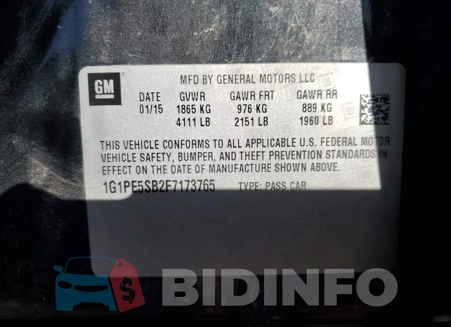 1G1PE5SB2F7173765 Photo# 12