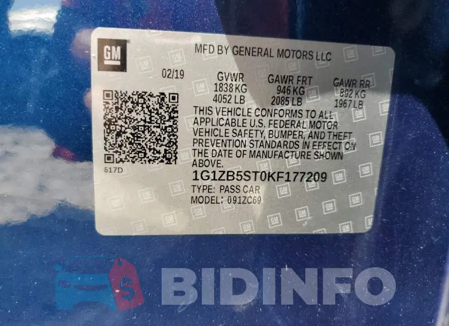 1G1ZB5ST0KF177209 Photo# 12
