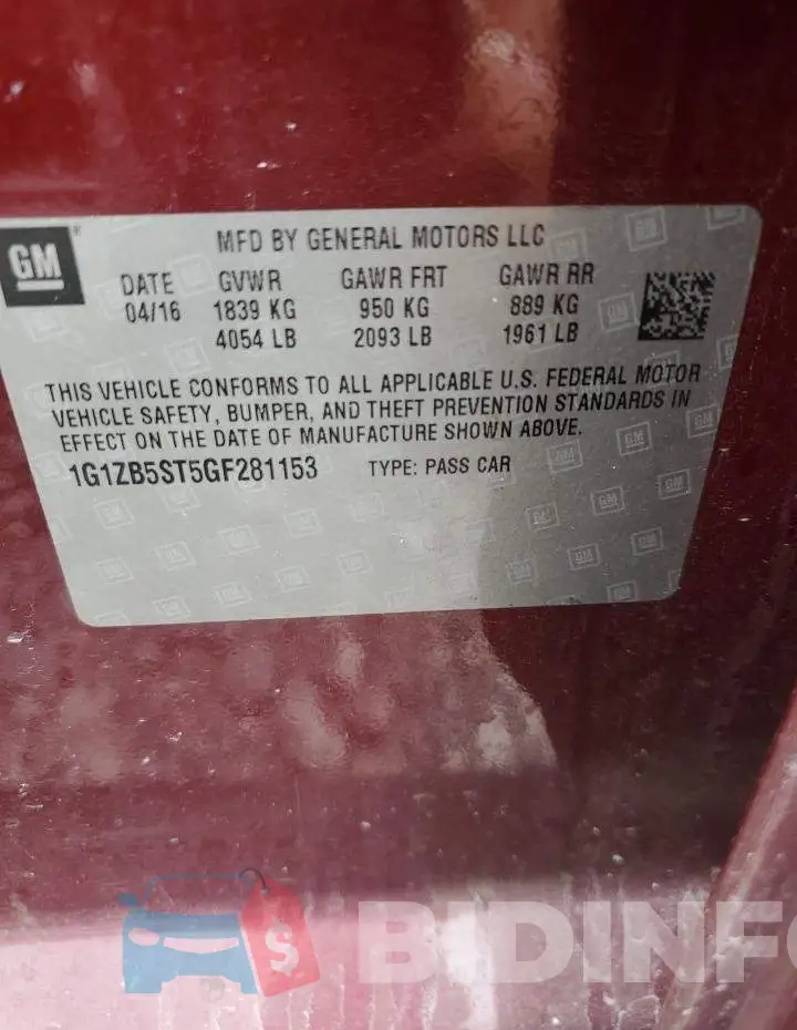 1G1ZB5ST5GF281153 Photo# 12
