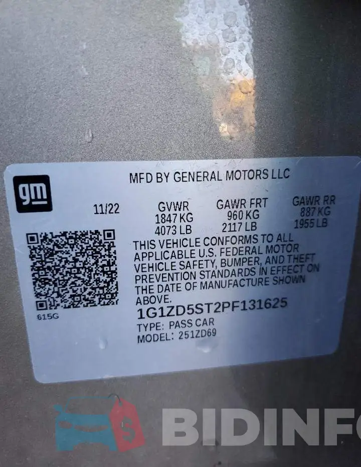 1G1ZD5ST2PF131625 Photo# 12
