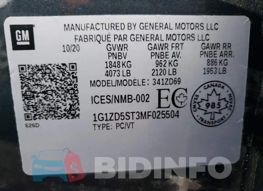 1G1ZD5ST3MF025504 Photo# 13