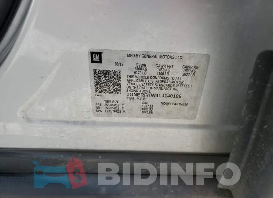 1GNERFKW4LJ140106 Photo# 13