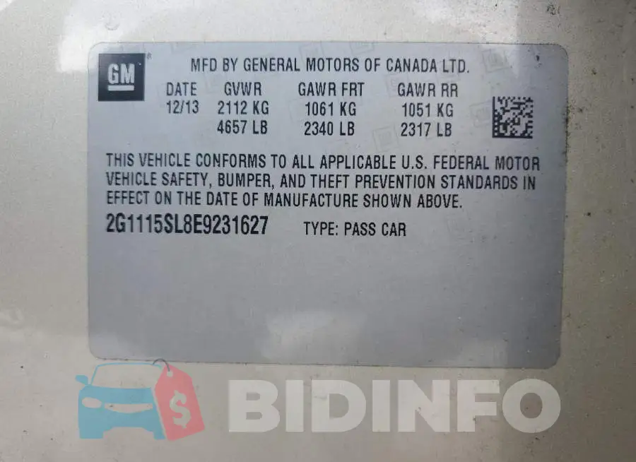 2G1115SL8E9231627 Photo# 13