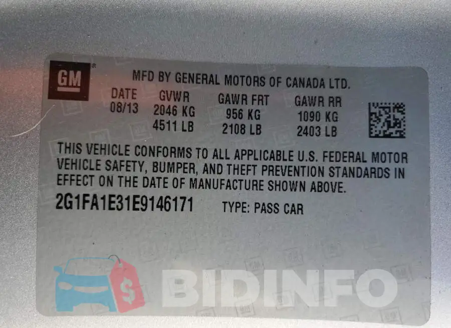 2G1FA1E31E9146171 Photo# 12