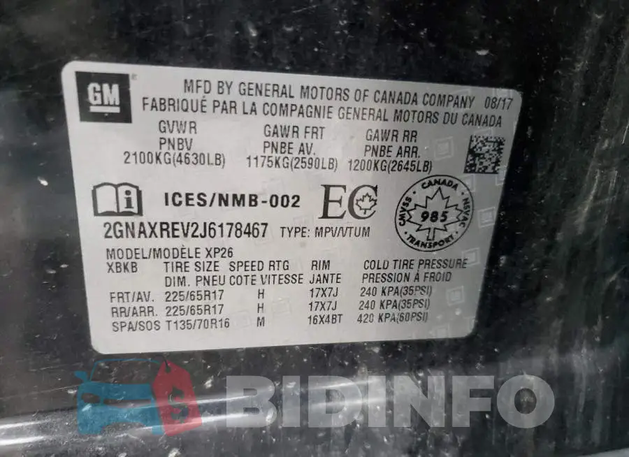 2GNAXREV2J6178467 Photo# 14