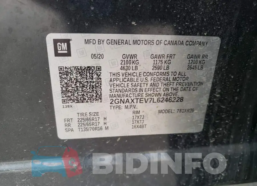 2GNAXTEV7L6246228 Photo# 13