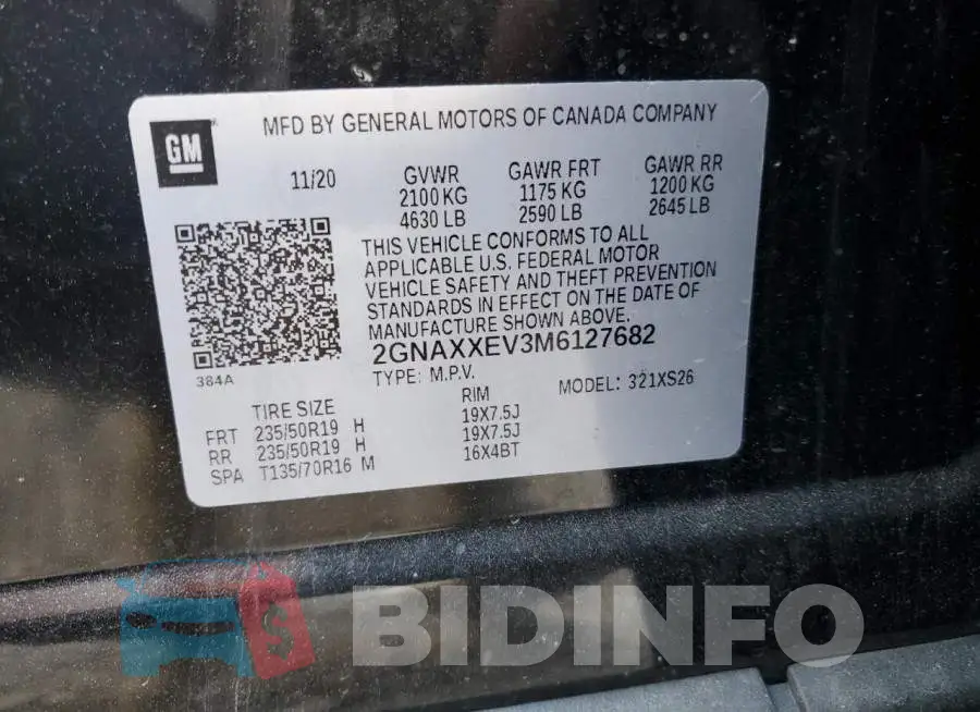 2GNAXXEV3M6127682 Photo# 13
