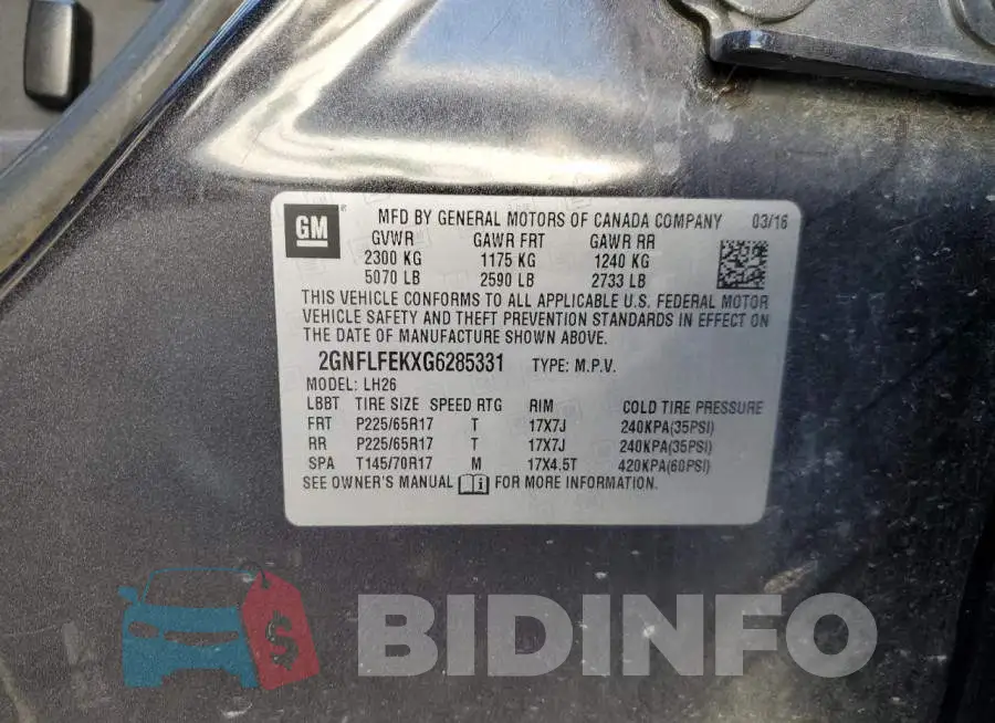 2GNFLFEKXG6285331 Photo# 12