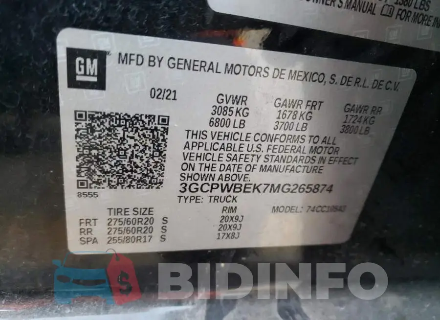 3GCPWBEK7MG265874 Photo# 12