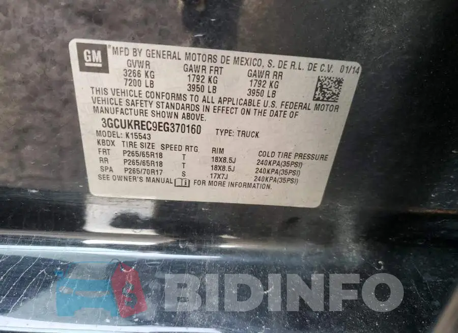 3GCUKREC9EG370160 Photo# 12