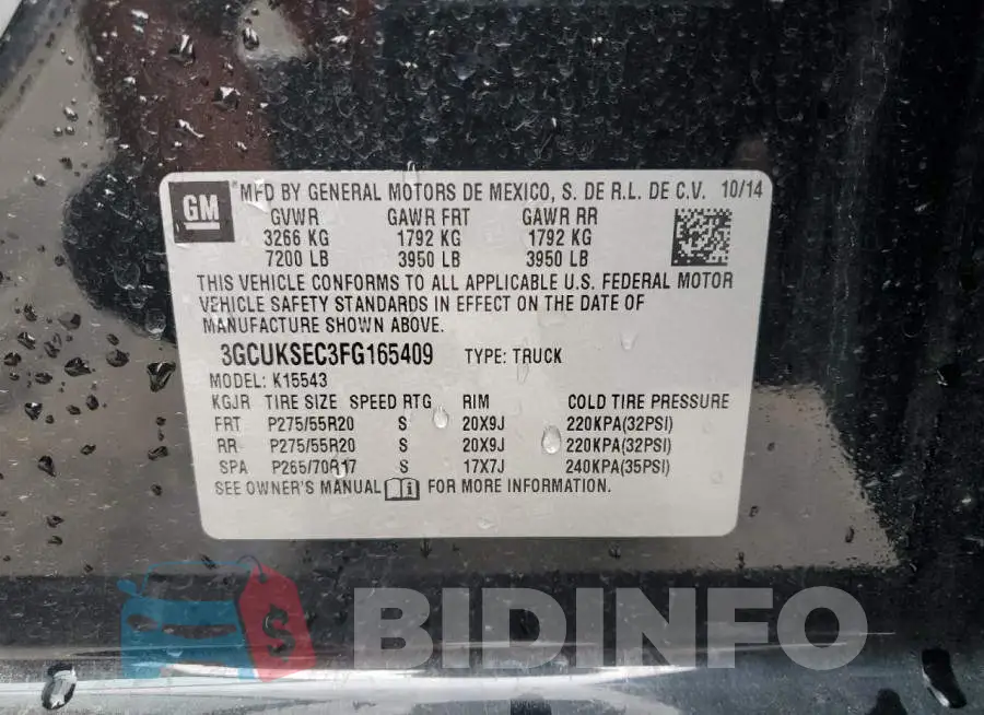 3GCUKSEC3FG165409 Photo# 12