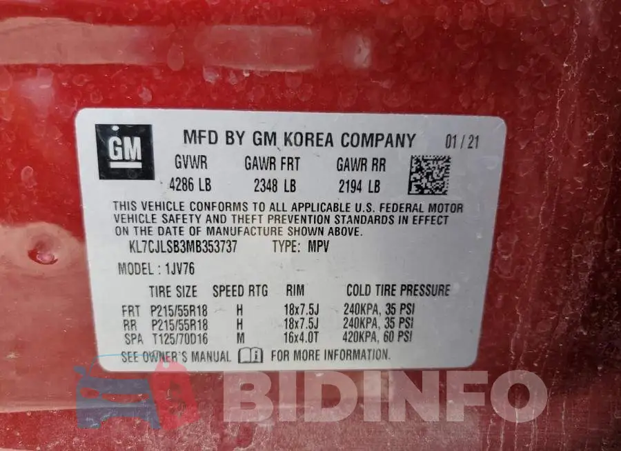 KL7CJLSB3MB353737 Photo# 13