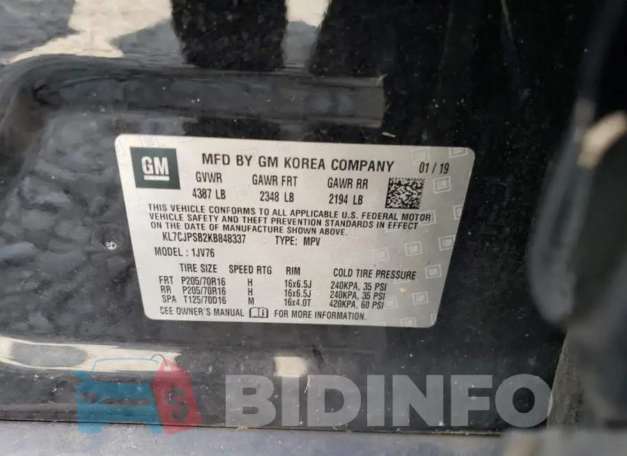KL7CJPSB2KB848337 Photo# 12