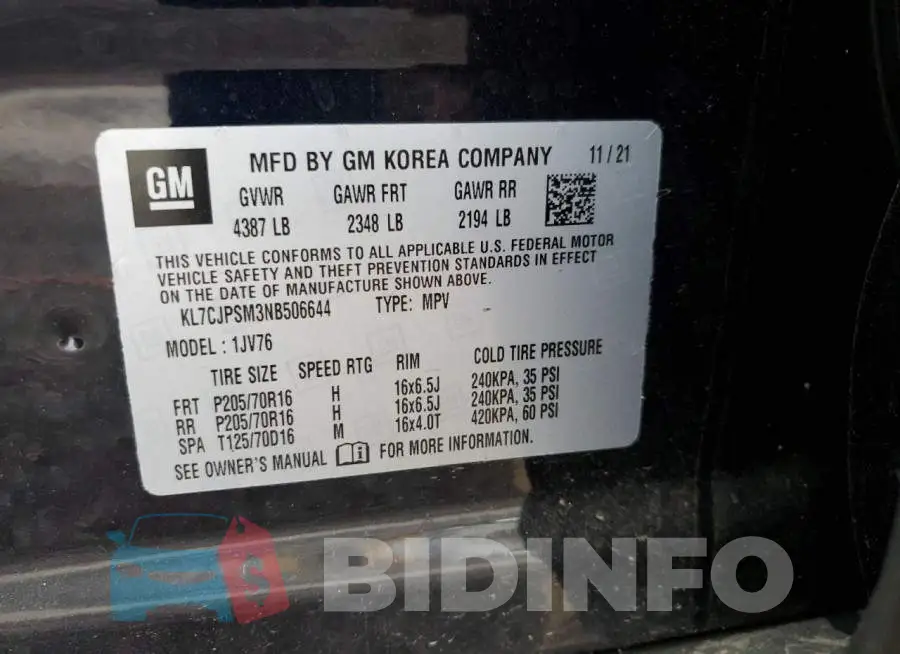 KL7CJPSM3NB506644 Photo# 12