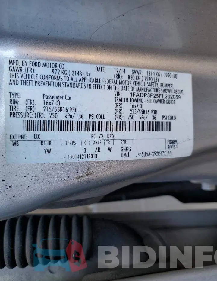 1FADP3F25FL202059 Photo# 12