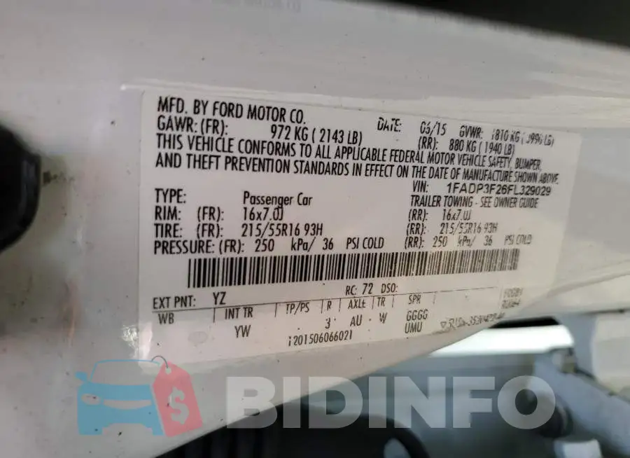 1FADP3F26FL329029 Photo# 12