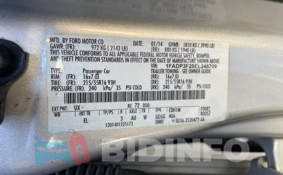 1FADP3F28EL248709 Photo# 10