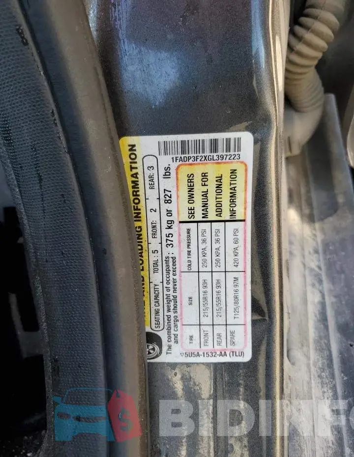 1FADP3F2XGL397223 Photo# 12