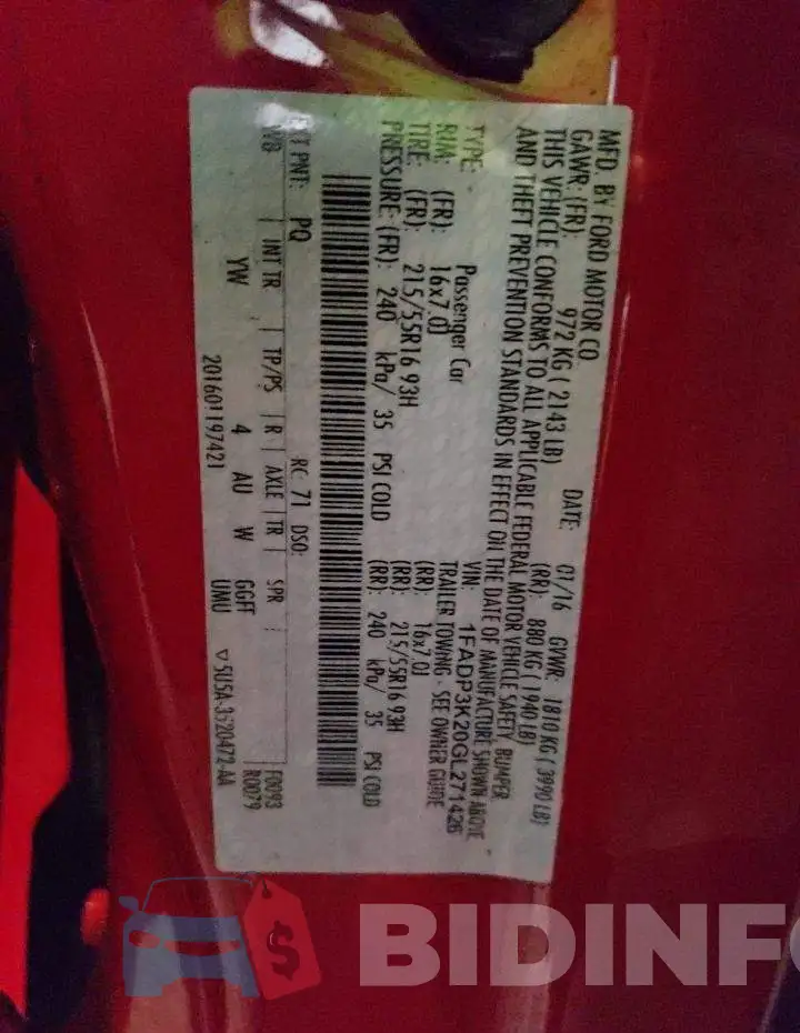 1FADP3K20GL271426 Photo# 13